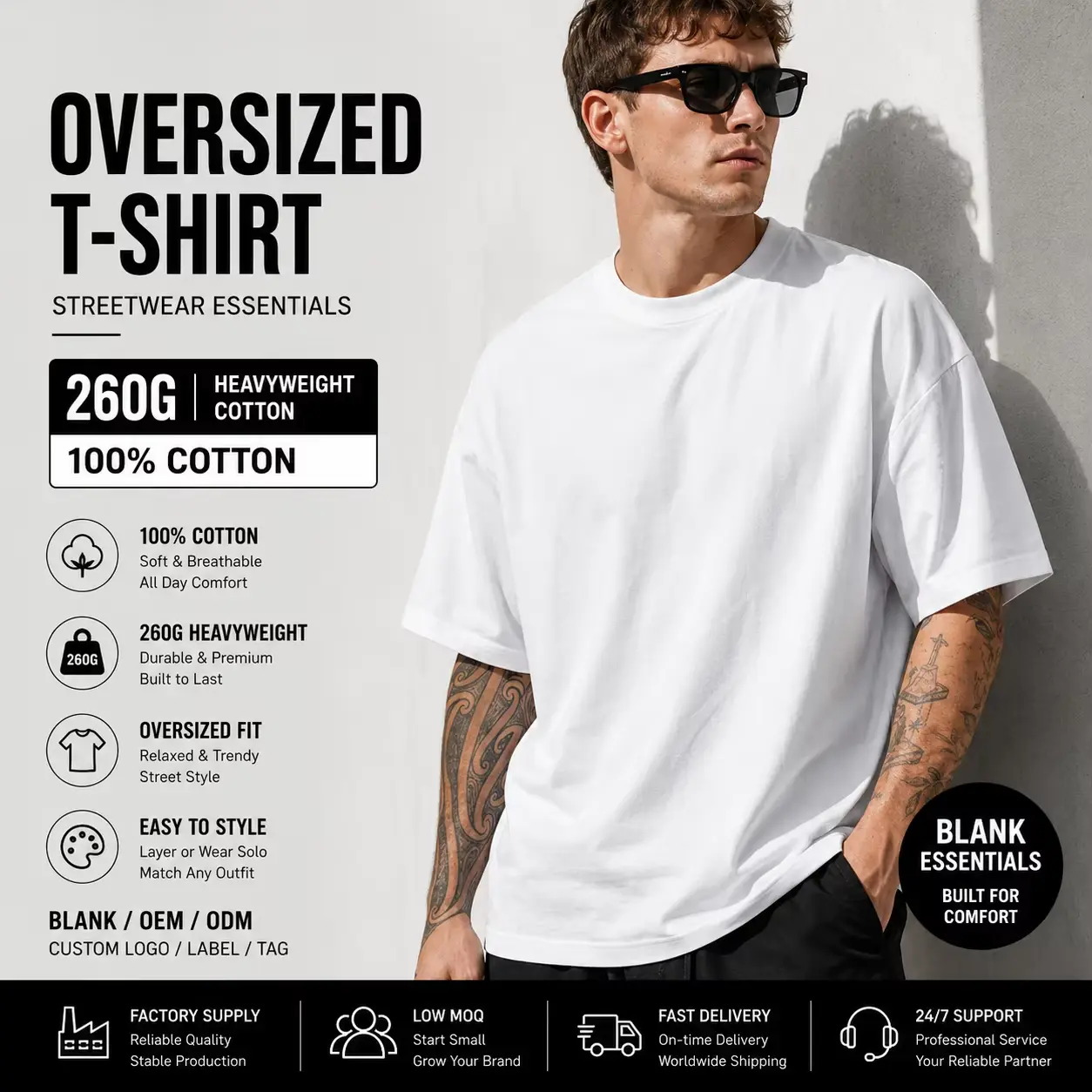 custom oversized t-shirt wholesale OEM apparel manufacturer China